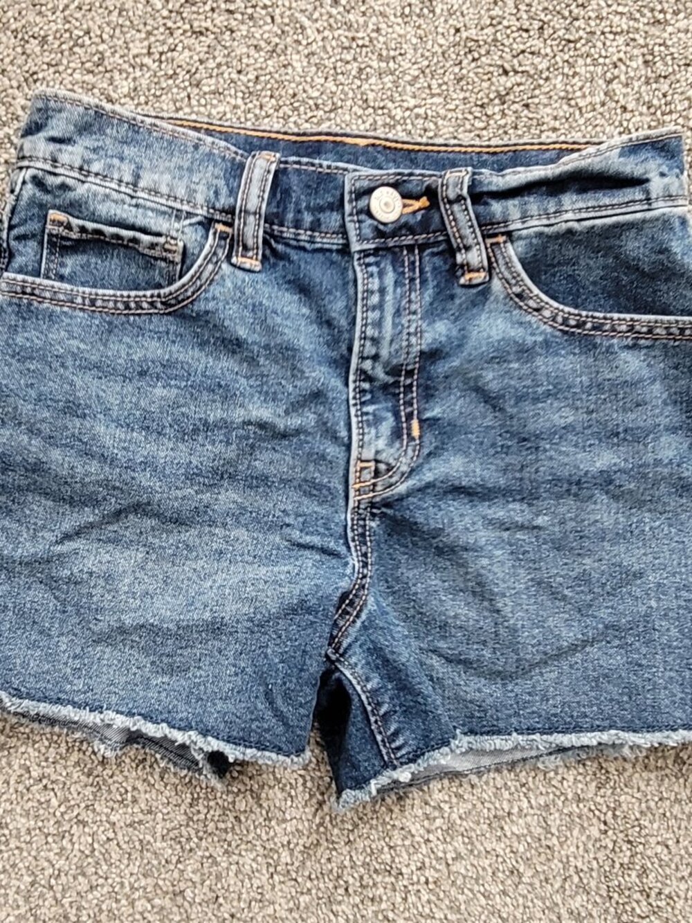 Girls Old Navy Blue Jean shorts 12 adjustable waist High Rise